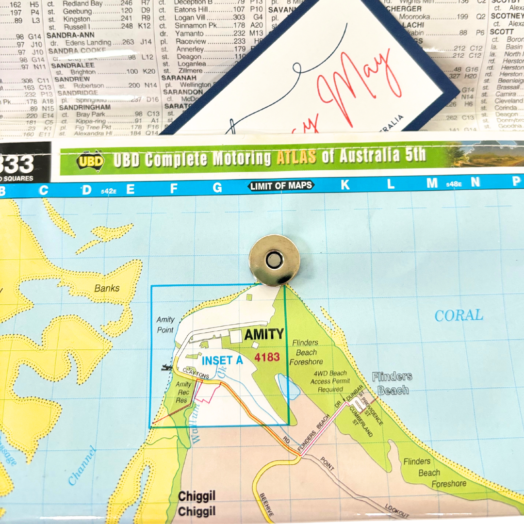 Recycled Street Map Wallet - North Stradbroke | Minjerriba Island