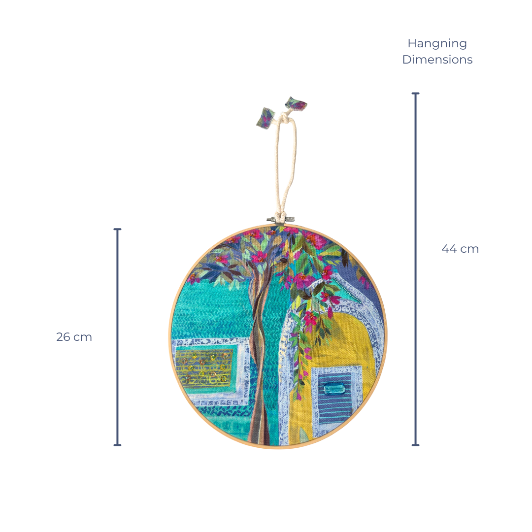 Evening in Morocco - Embellished fabric wall hanging