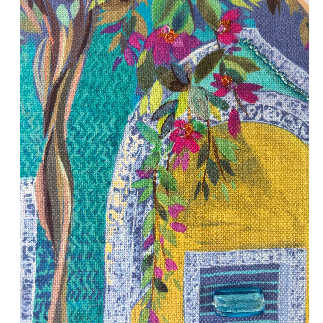 Evening in Morocco - Embellished fabric wall hanging