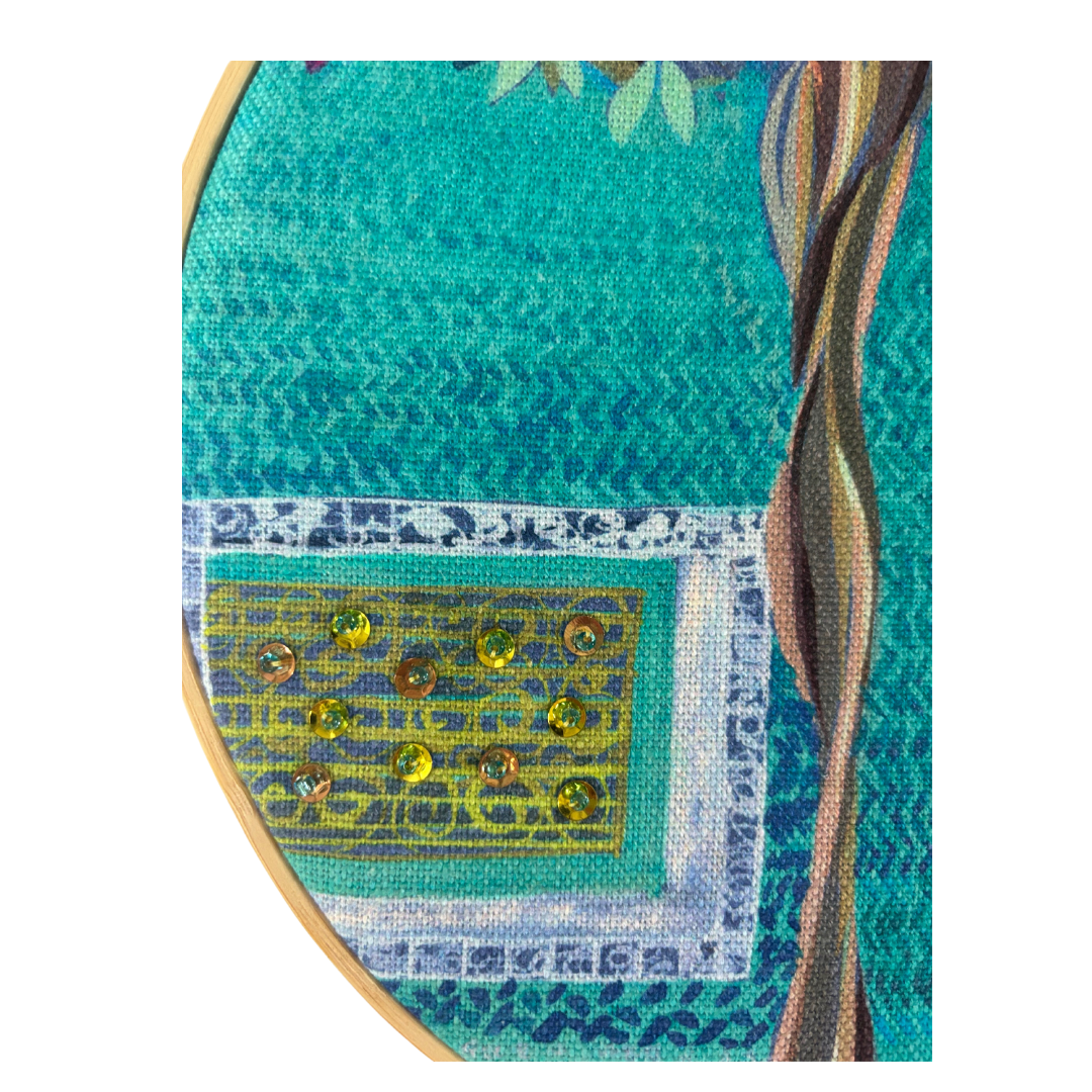 Evening in Morocco - Embellished fabric wall hanging