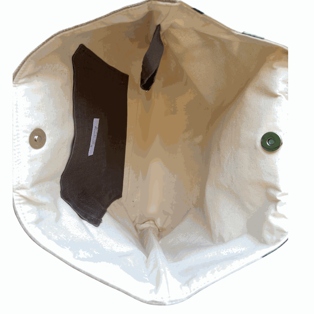 Port Douglas Days Large Shopper with Rattan Handles (Green)