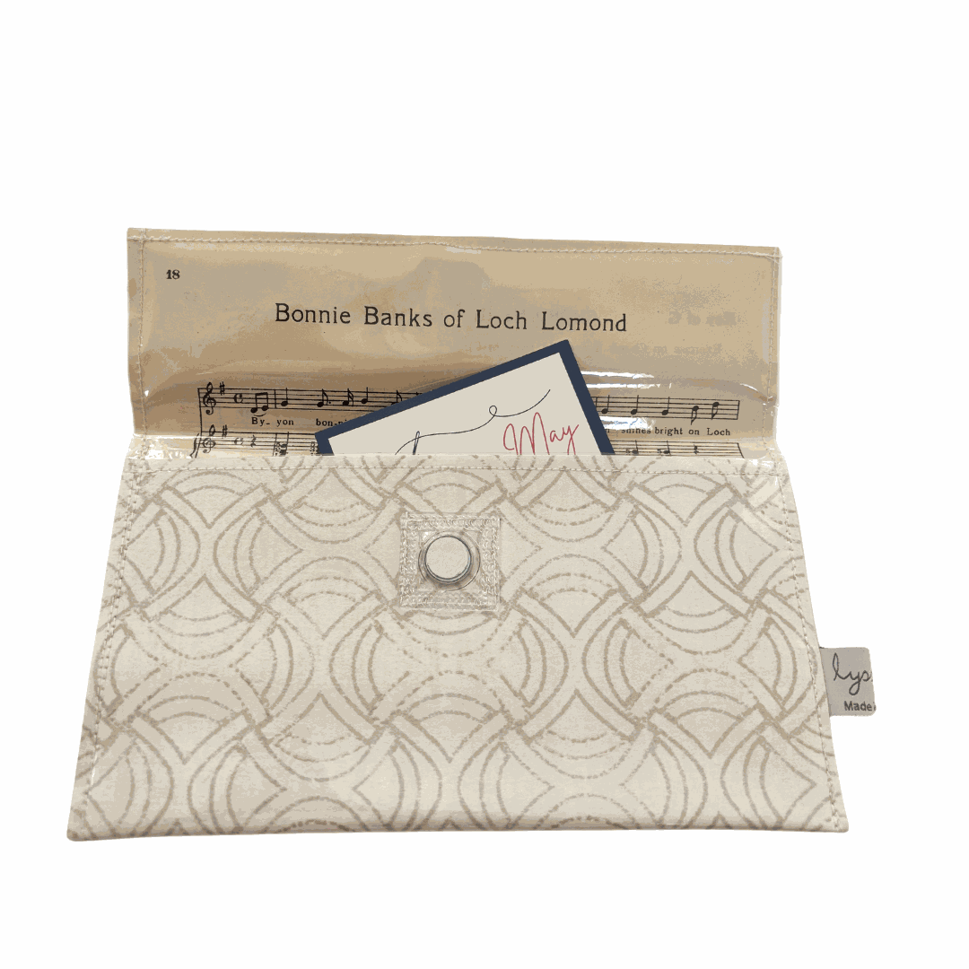 Wallpaper and Sheet Music Wallet -Celtic Weave + Bonnie Banks