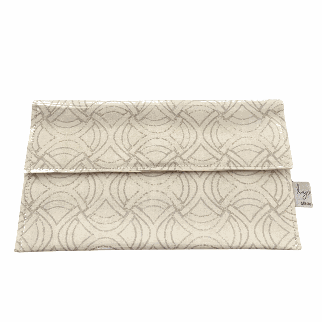 Wallpaper and Sheet Music Wallet with silver Celtic weave and vintage Bonnie Banks sheet music lining