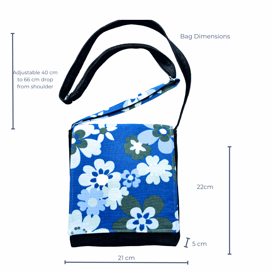 Fresh Flowers Cross Body Dark Denim Satchel