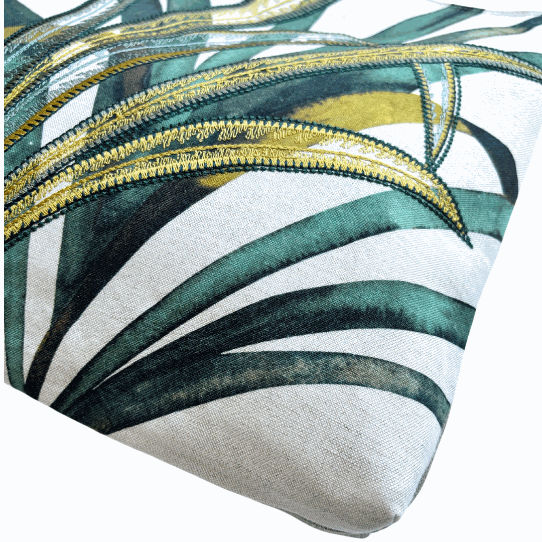 Port Douglas Days Large Shopper with Rattan Handles (Green)