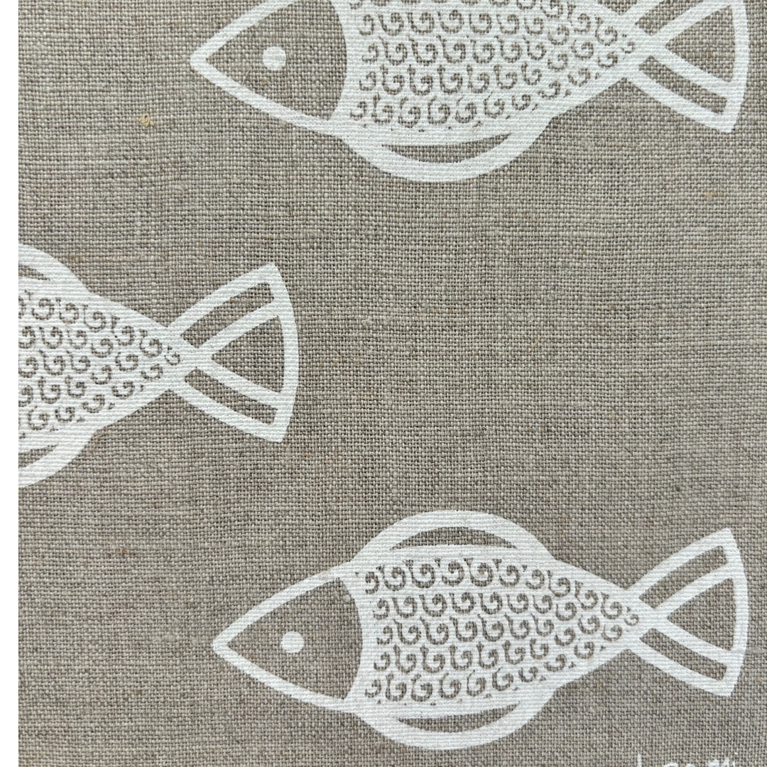 Loads of Fishes Linen Napkins - White (Set of 4)