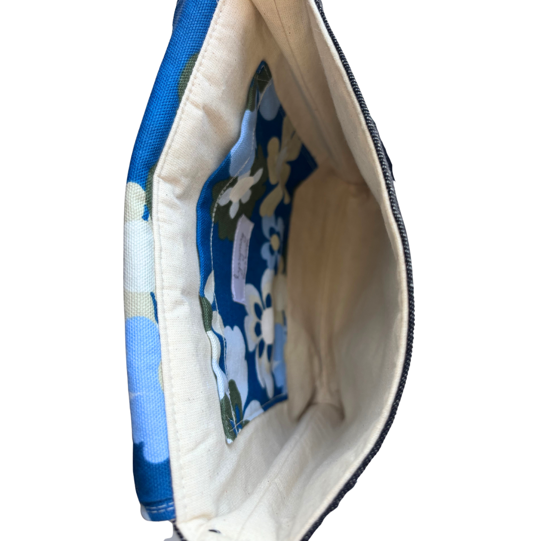 Fresh Flowers Cross Body Dark Denim Satchel