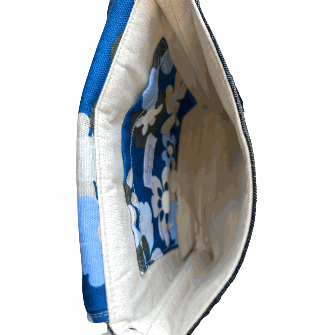 Fresh Flowers Cross Body Dark Denim Satchel