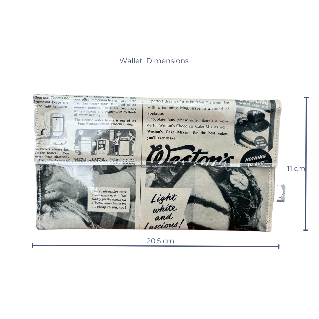 Vintage 1950's women's magazine wallet - Weston's Cake Mix