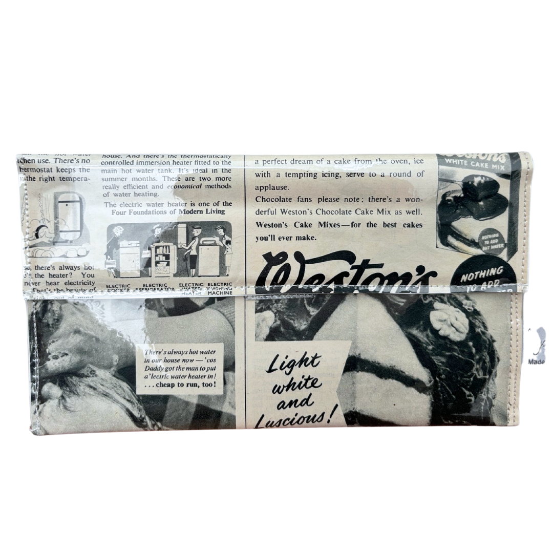 Vintage 1950's women's magazine wallet - Weston's Cake Mix