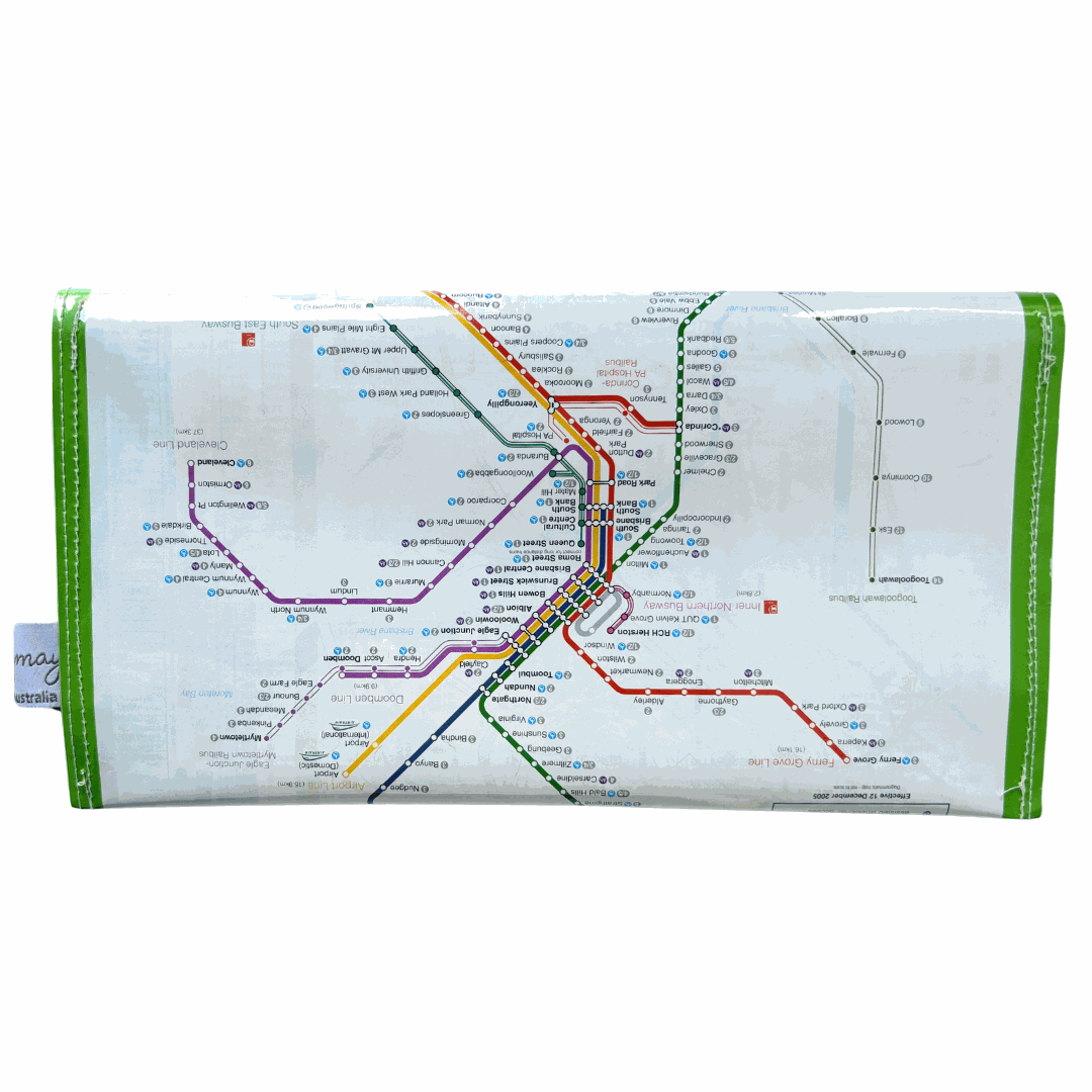 Recycled Street Map Wallet - Citytrain Brisbane Network