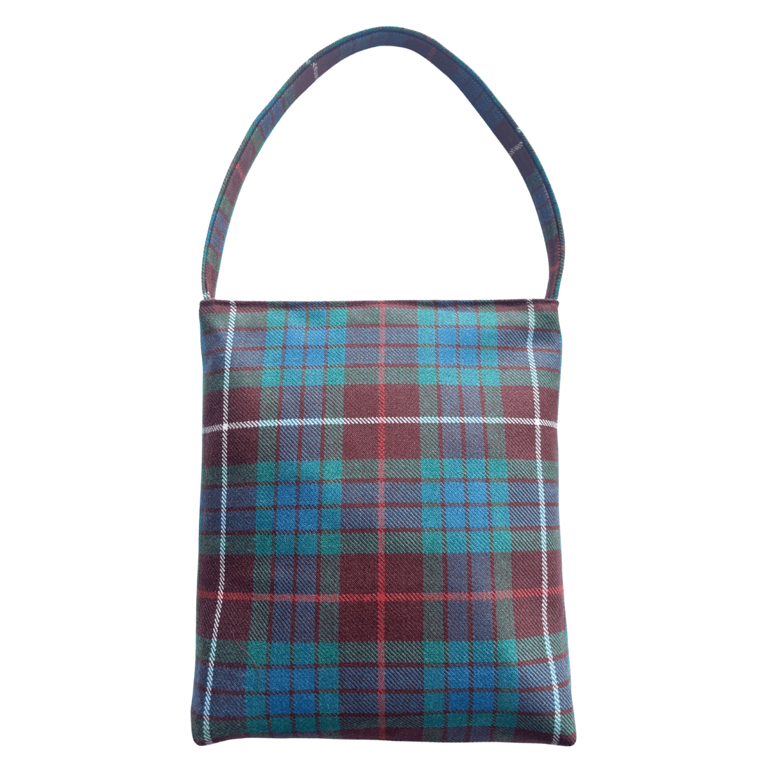 Fraser Tartan Bag – Embroidered Doily Pocket & Shoulder Strap