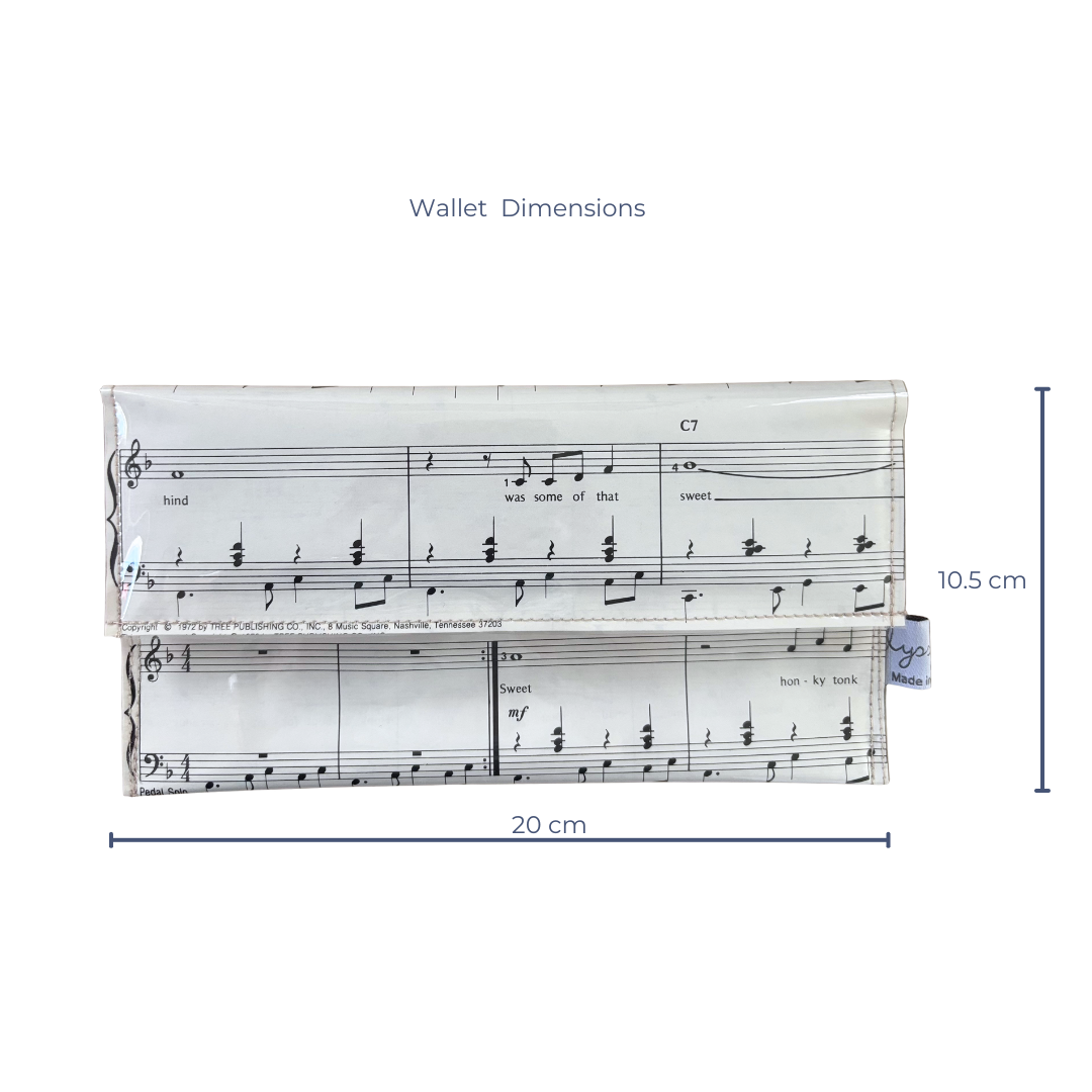 Vintage Sheet Music Wallet - "Honky Tonk Wine"