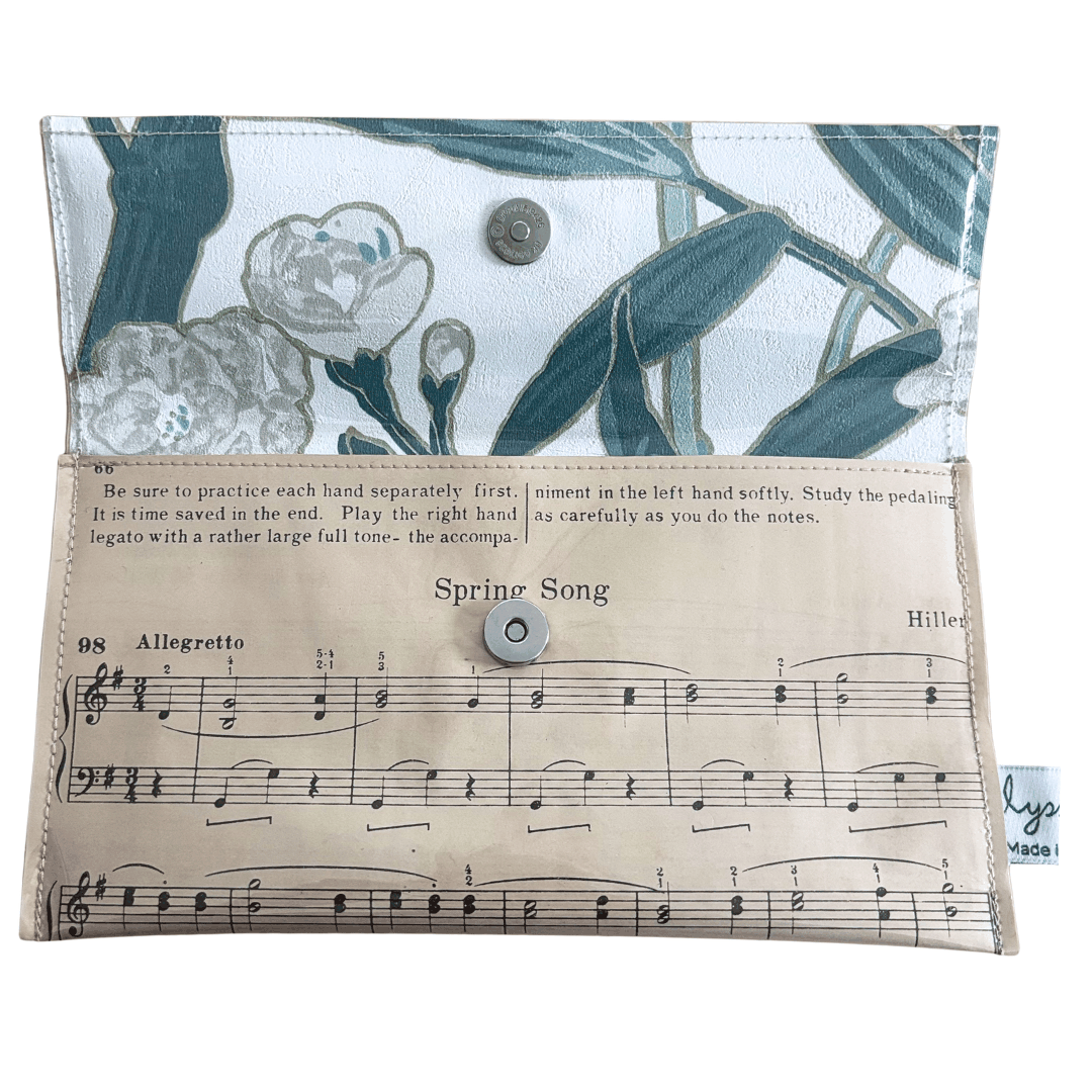 Vintage Sheet Music Wallet - "Spring Song" and "Evening Song"
