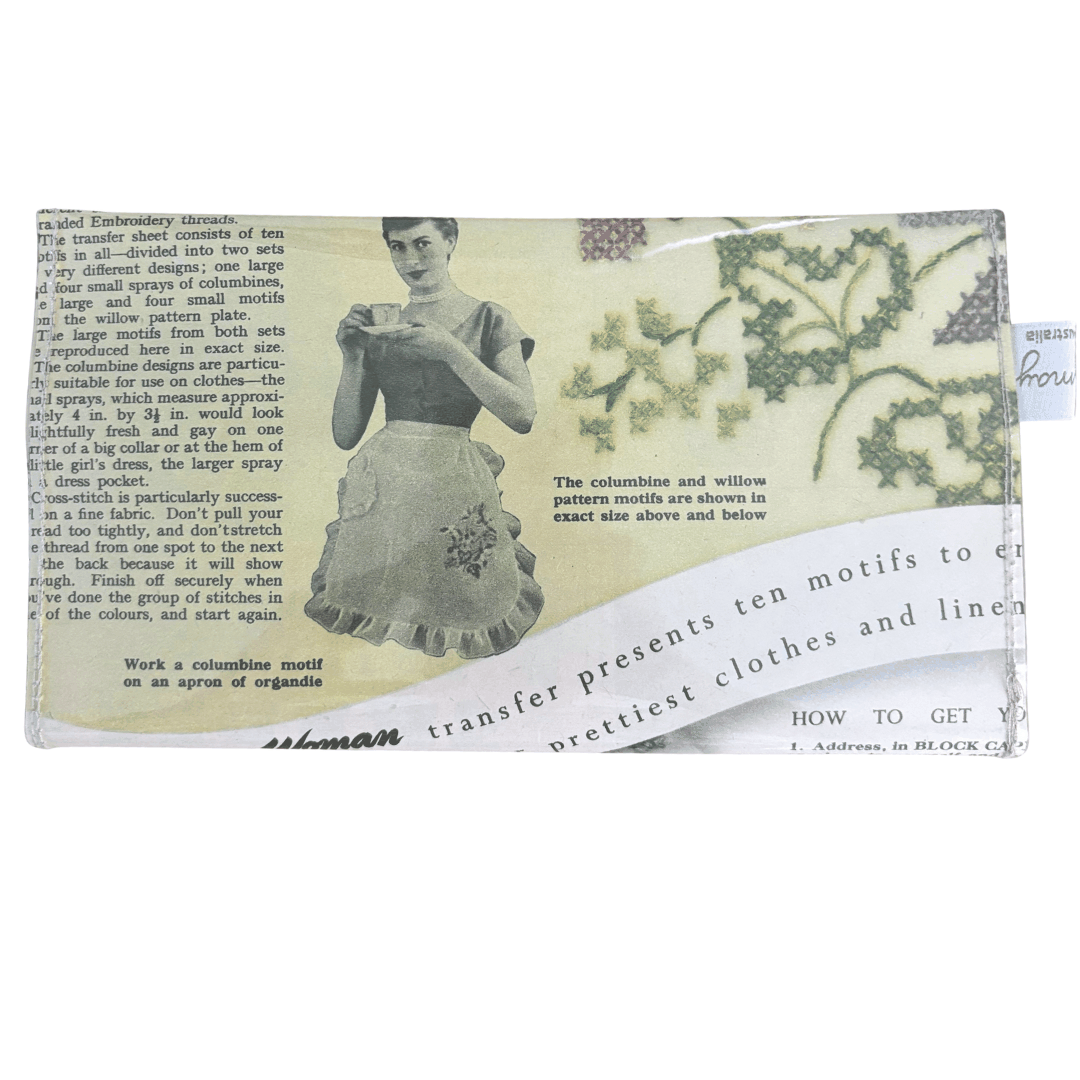 Vintage 1950's magazine wallet - Cross Stitch Charm