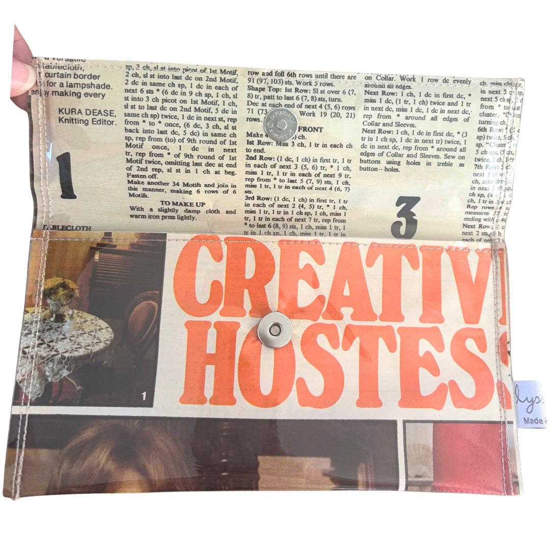 Retro 1970's magazine wallet - Creative Hostess Knitting Patterns