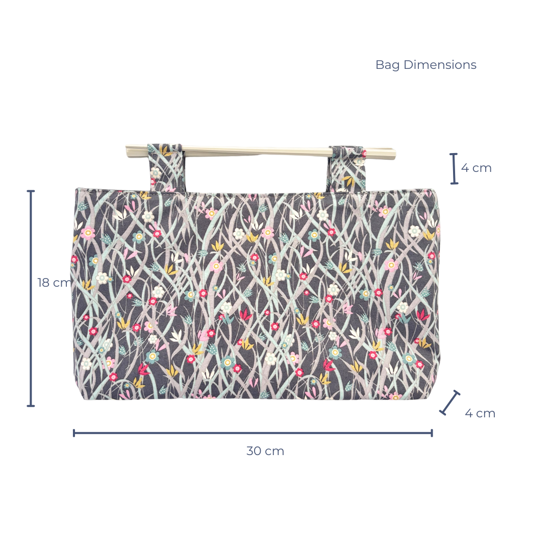 'Patsy' Liberty Fabric Chopstick Handle Clutch Bag
