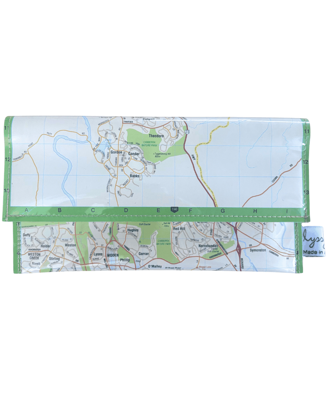 Recycled Map Wallet - Canberra Southern Suburbs - Explore Australia