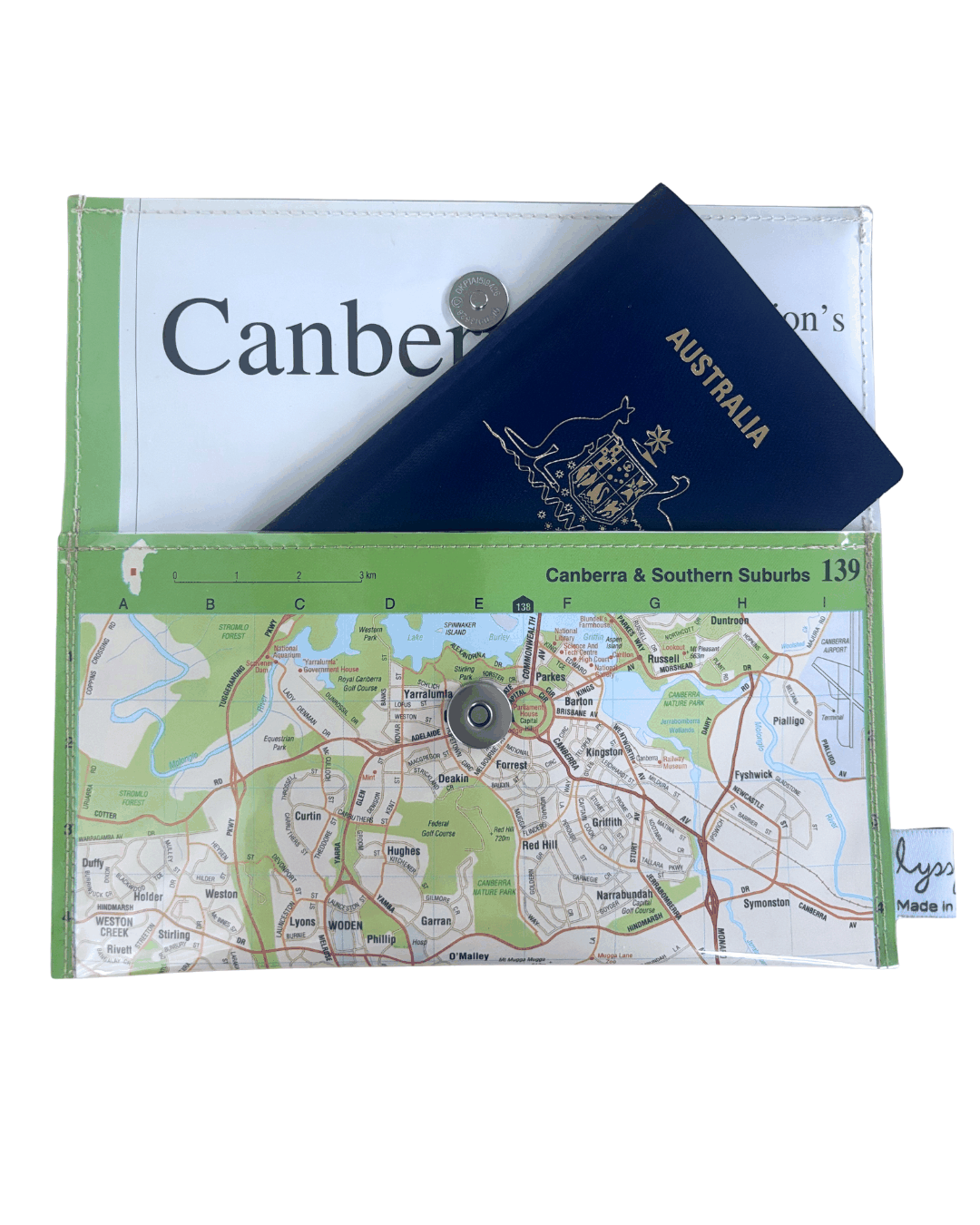 Recycled Map Wallet - Canberra Southern Suburbs - Explore Australia