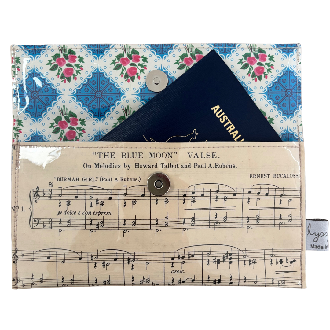 Vintage Sheet Music Wallet - "The Blue Moon" Valse