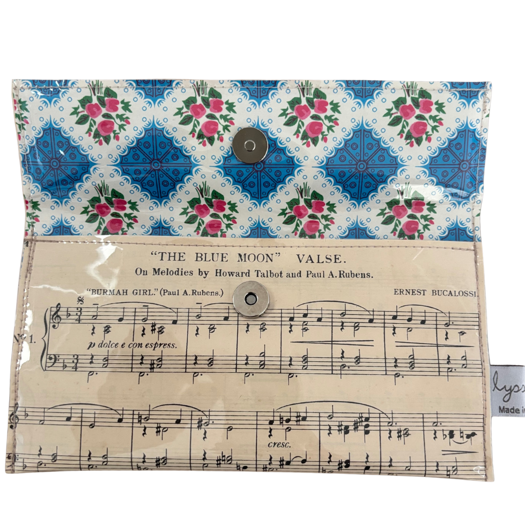 Vintage Sheet Music Wallet - "The Blue Moon" Valse
