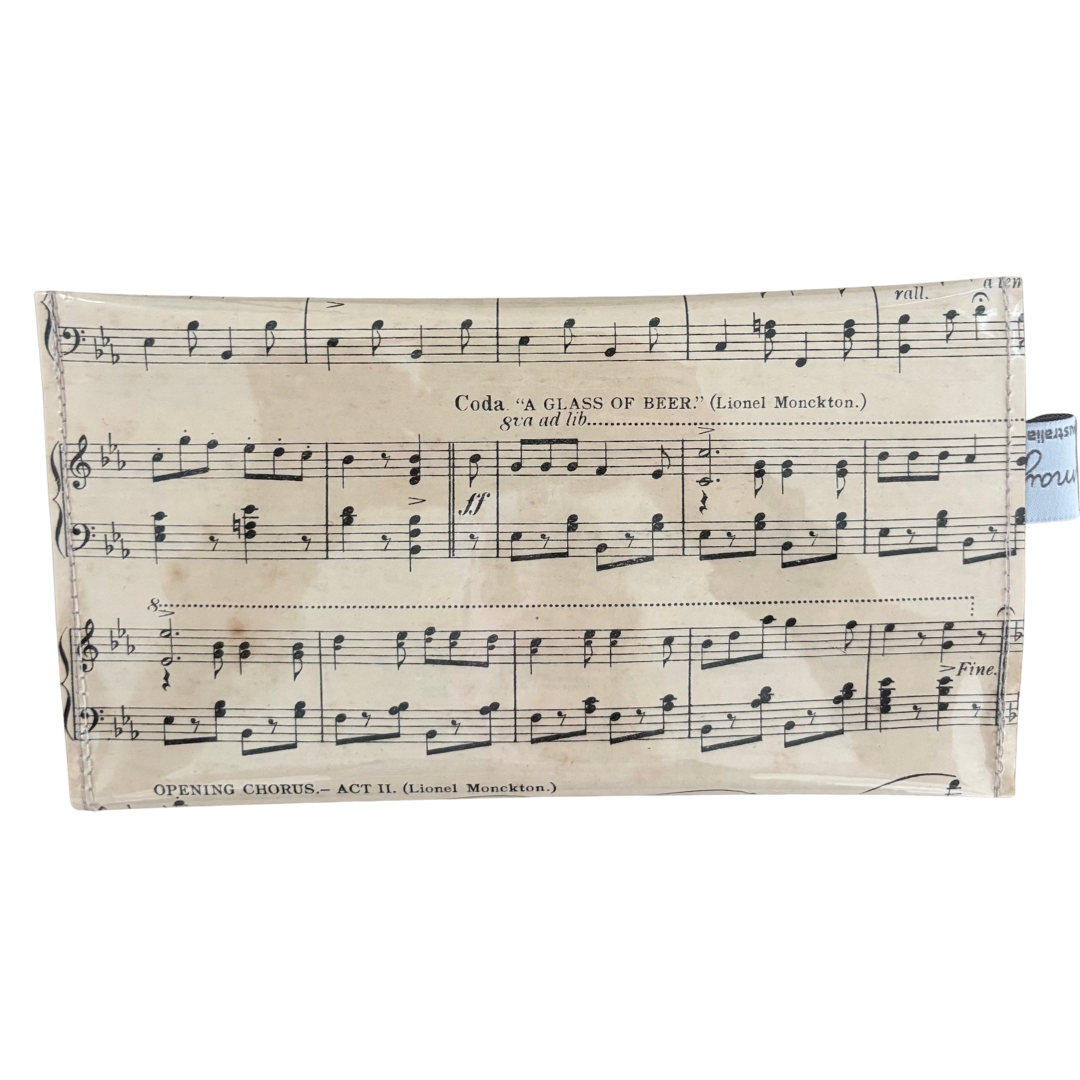 Vintage Sheet Music Wallet - "Chorus of Students and a Glass of Beer"