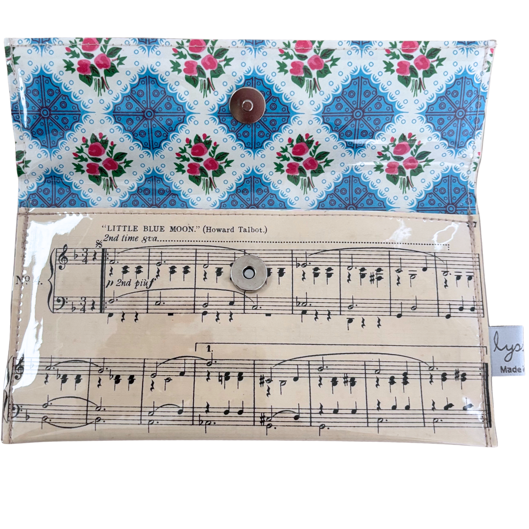 Vintage Sheet Music Wallet - "Little Blue Moon"