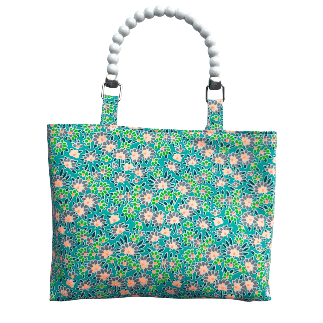 Charlotte in Green Floral Mini Fabric Bag + Matching Zip Purse