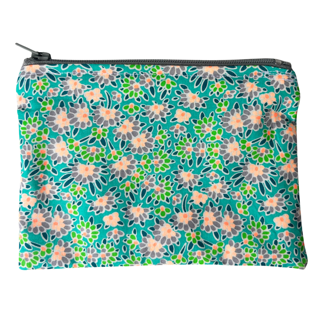 Charlotte in Green Floral Mini Fabric Bag + Matching Zip Purse