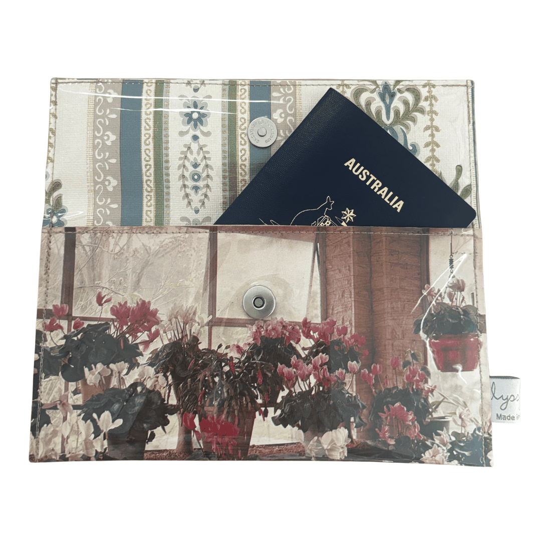 Vintage Garden Book Wallet - Cyclamen and African Violet