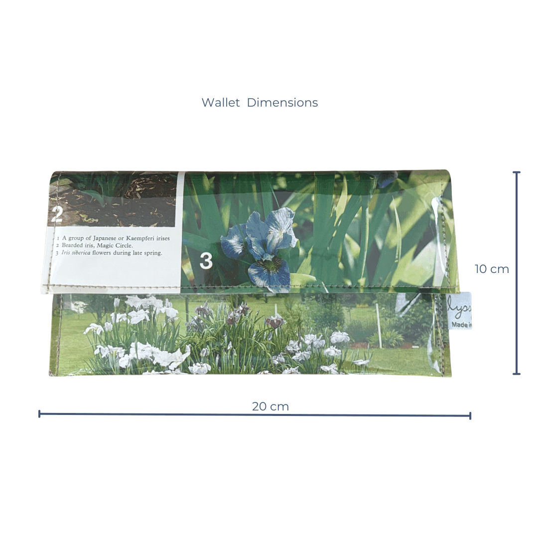 Vintage Garden Book Wallet - Irises in the Garden