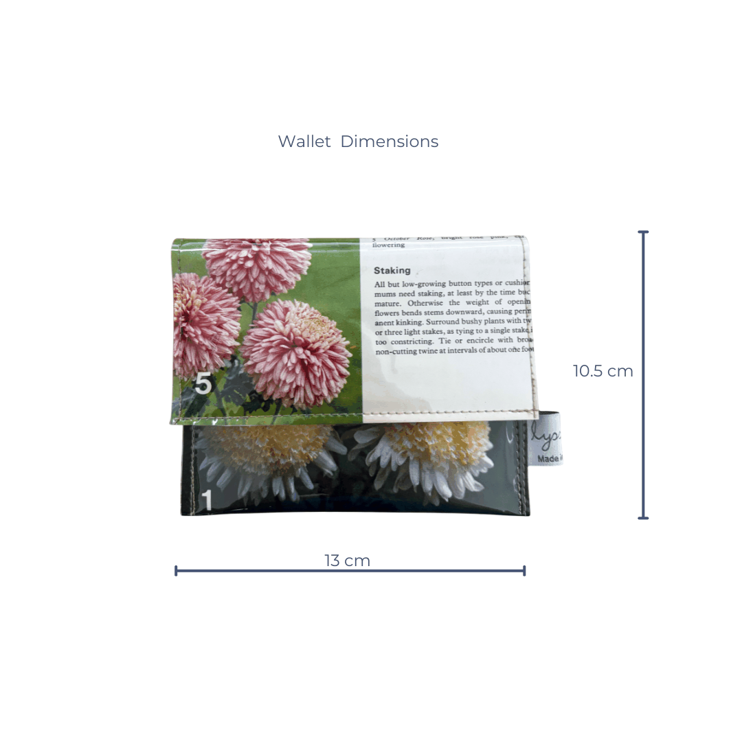Vintage Garden Book Compact Wallet - Chrysanthemum