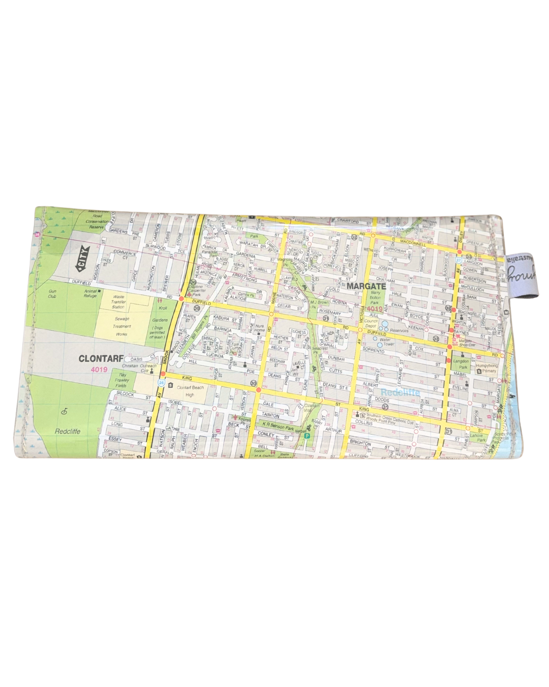Recycled Street Map Wallet - Redcliffe, Margate, Woody Point, Kippa Ring, Clontarf
