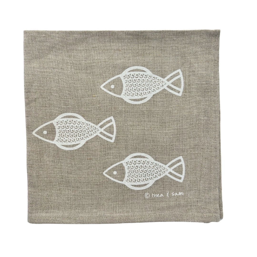 handprinted linen napkin