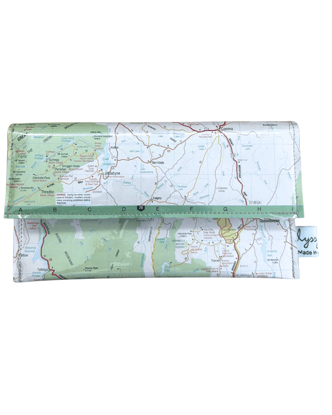 Recycled Street Map Wallet - Canberra Region, Snowy Mountains & Kosciuszko