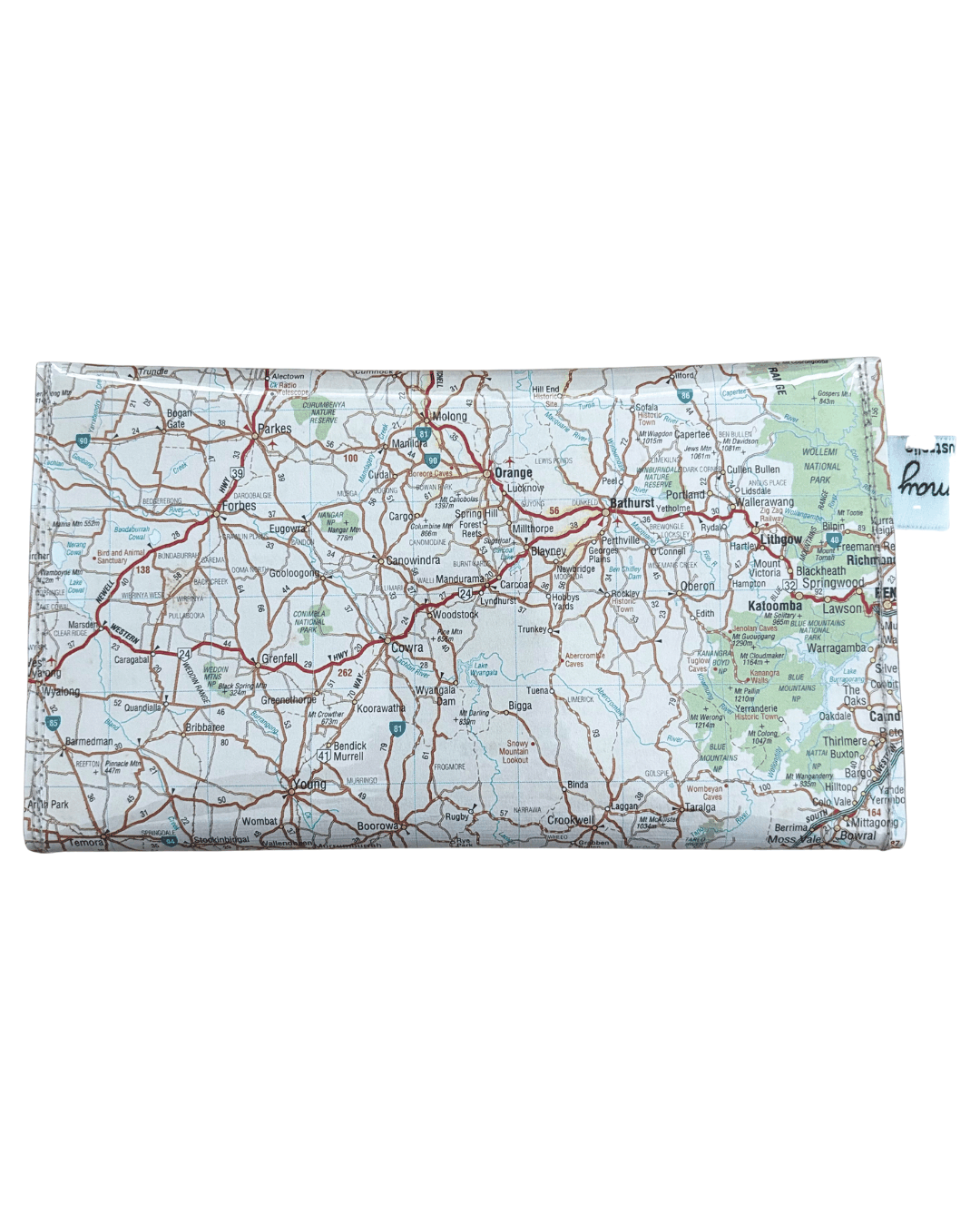Recycled Street Map Wallet - Central Eastern New South Wales
