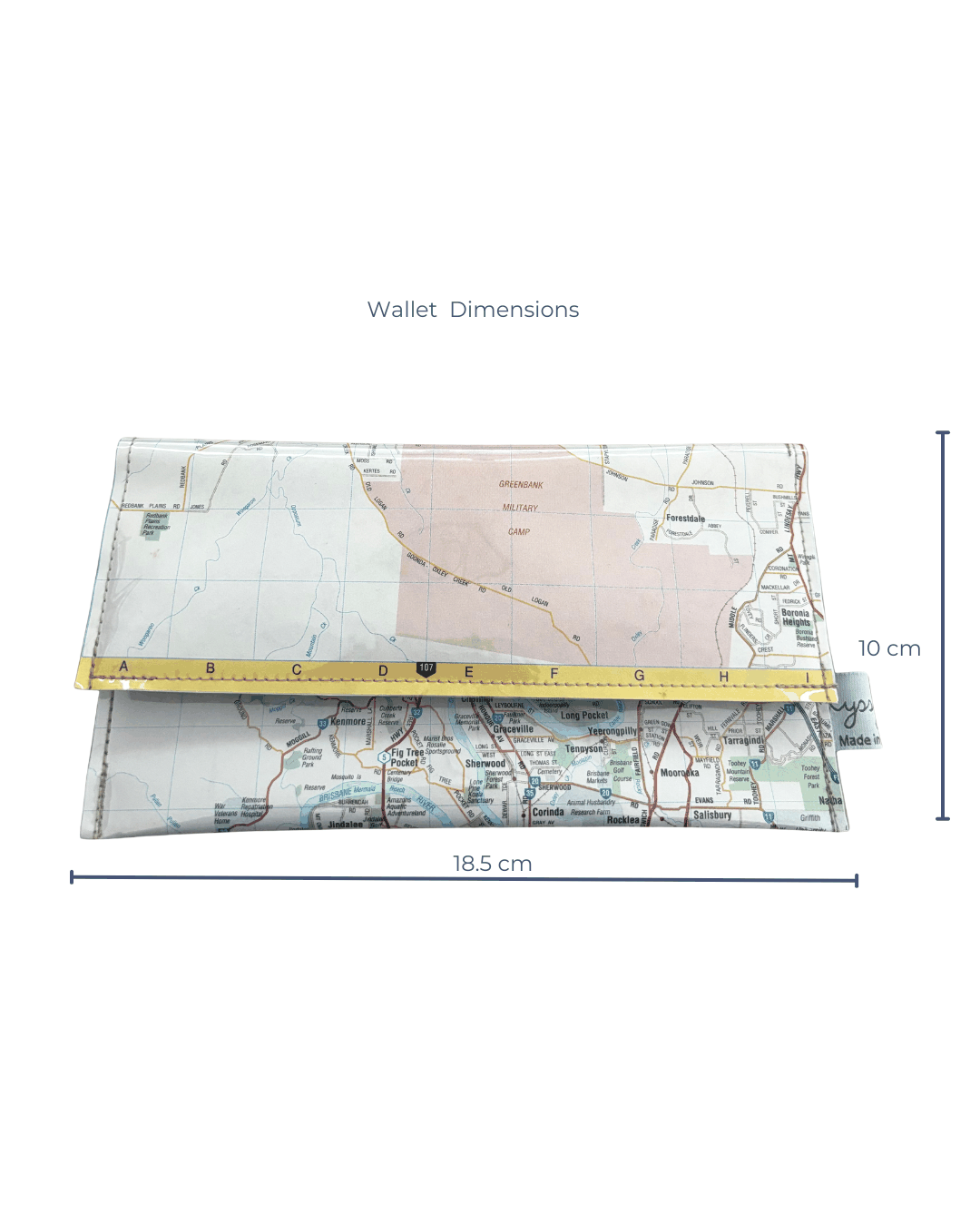 Recycled Street Map Wallet - Brisbane Southern Suburbs