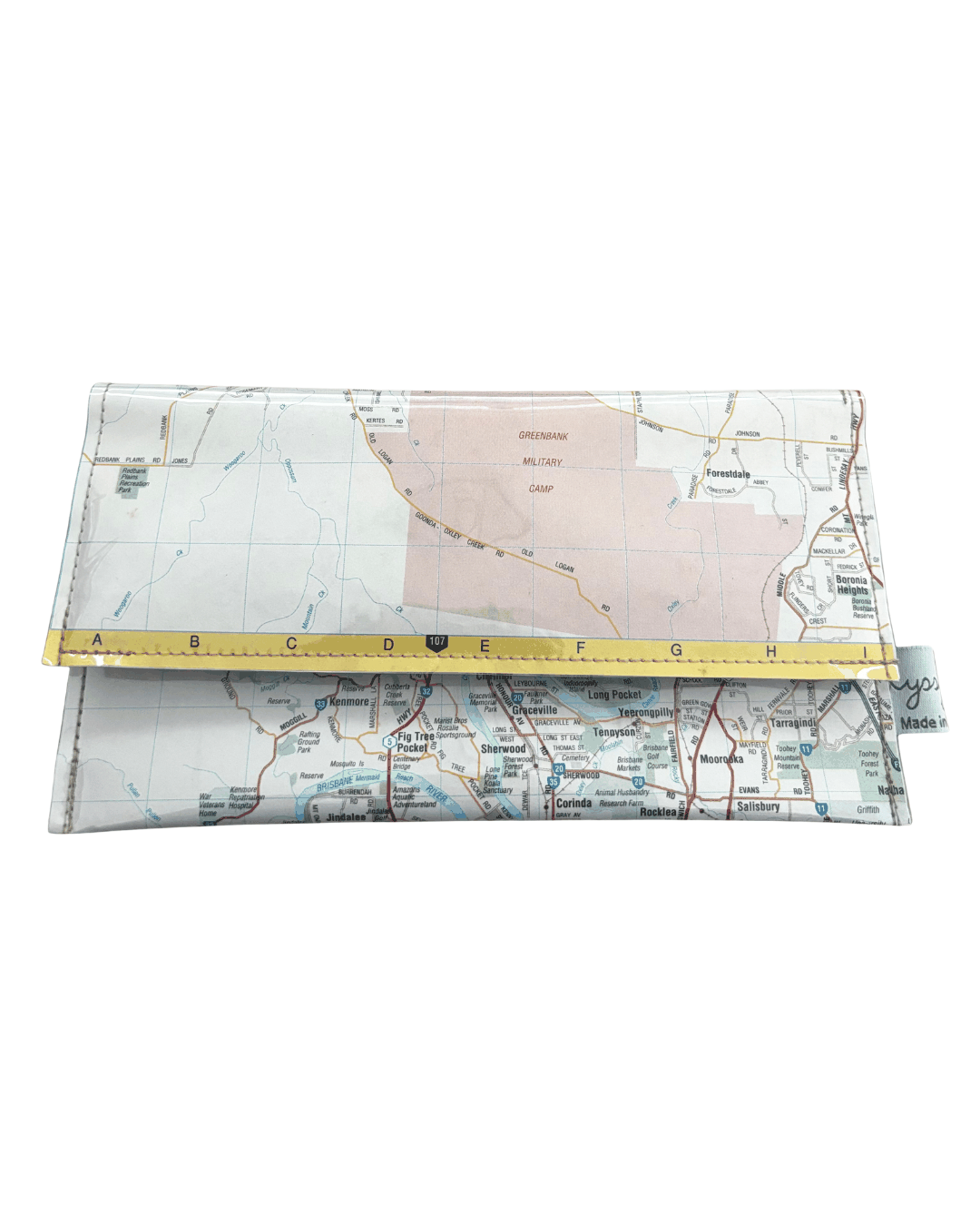Recycled Street Map Wallet - Brisbane Southern Suburbs