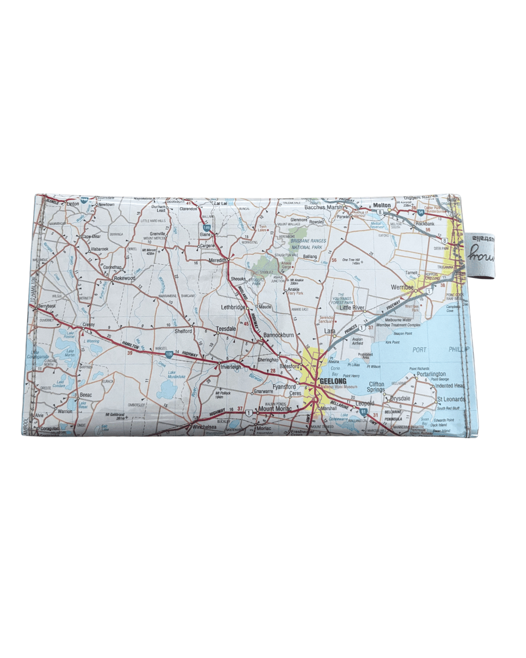 Recycled Street Map Wallet - Ballarat and Geelong Regions
