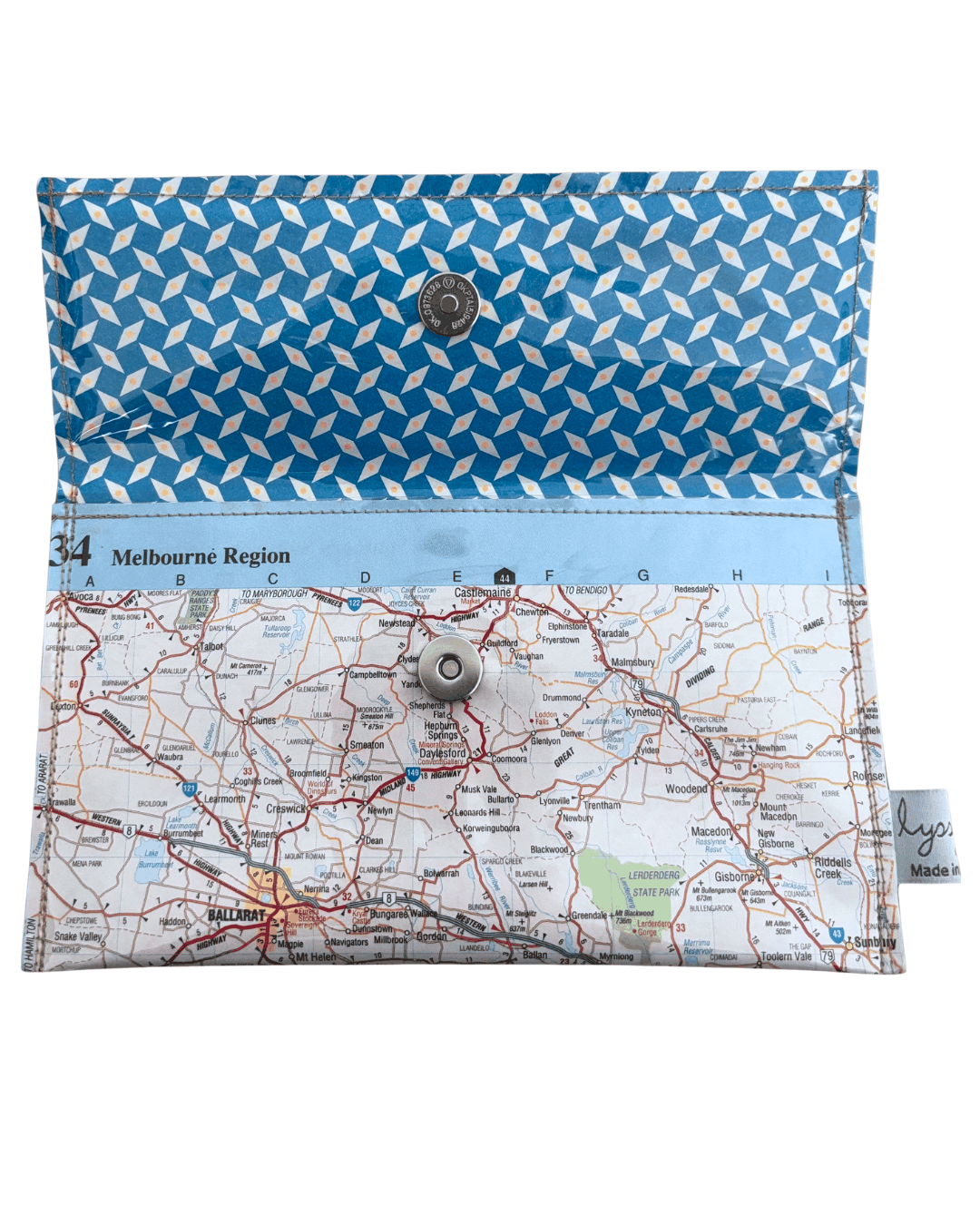 Recycled Street Map Wallet - Ballarat and Geelong Regions