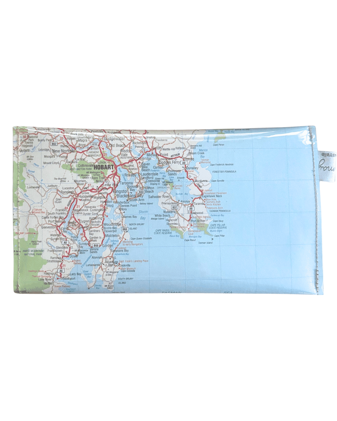 Recycled Map Wallet by LyssyMay Hobart Region back view