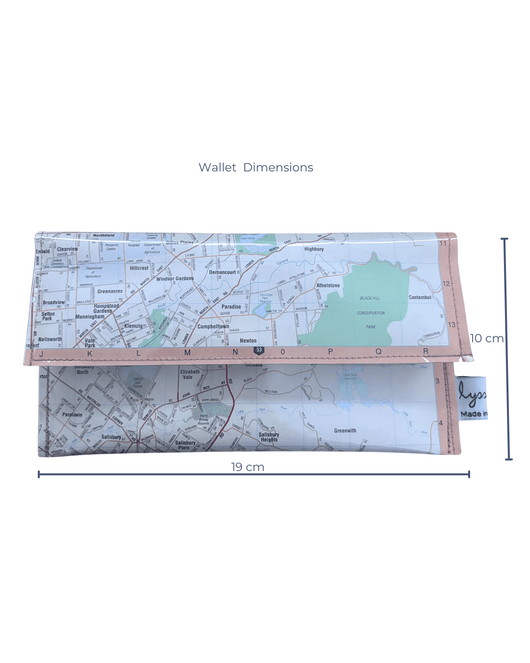 Recycled Map Wallet - SA - Adelaide Inner Northern Suburbs