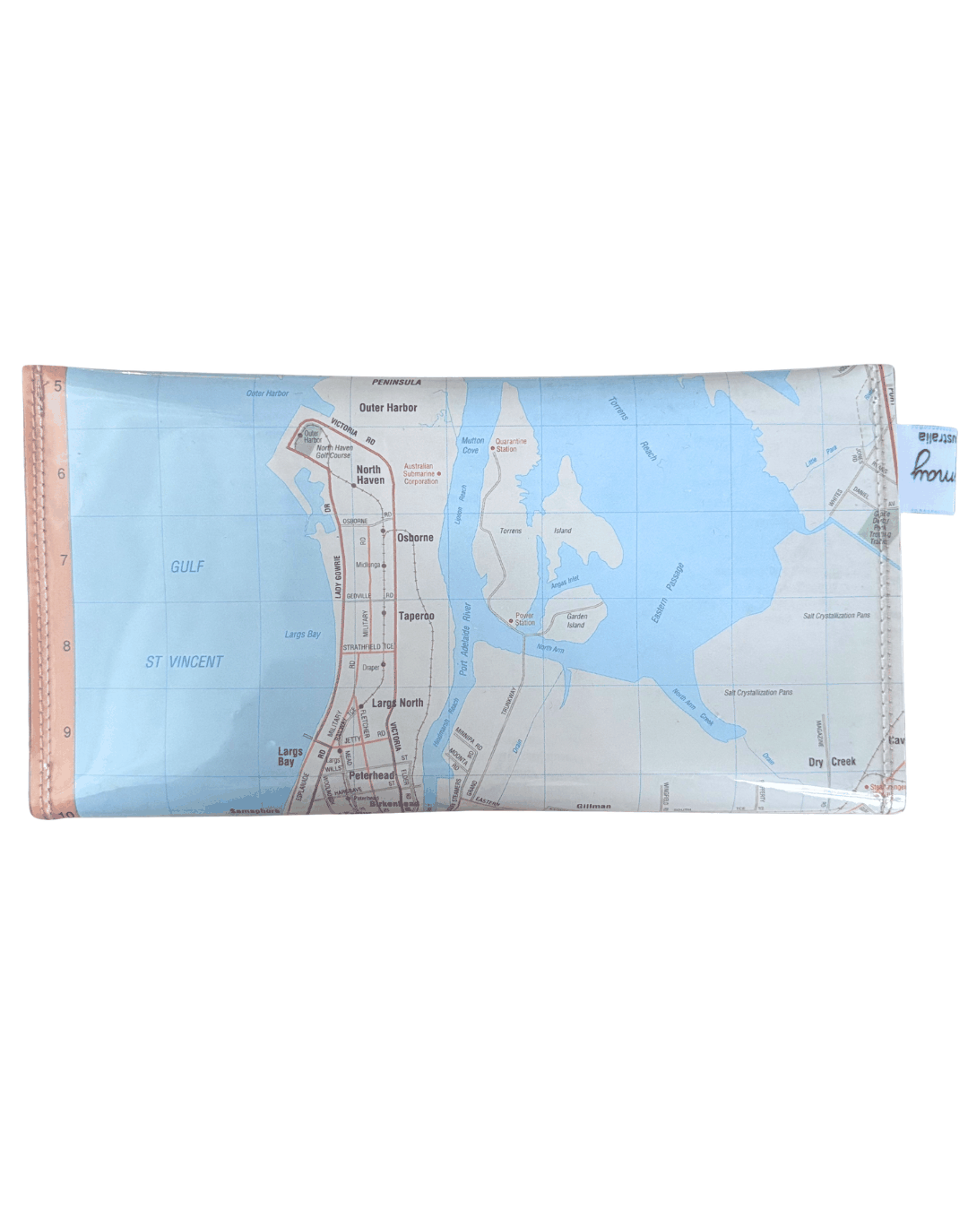 Recycled Map Wallet - SA - Adelaide Northern Coastline Suburbs