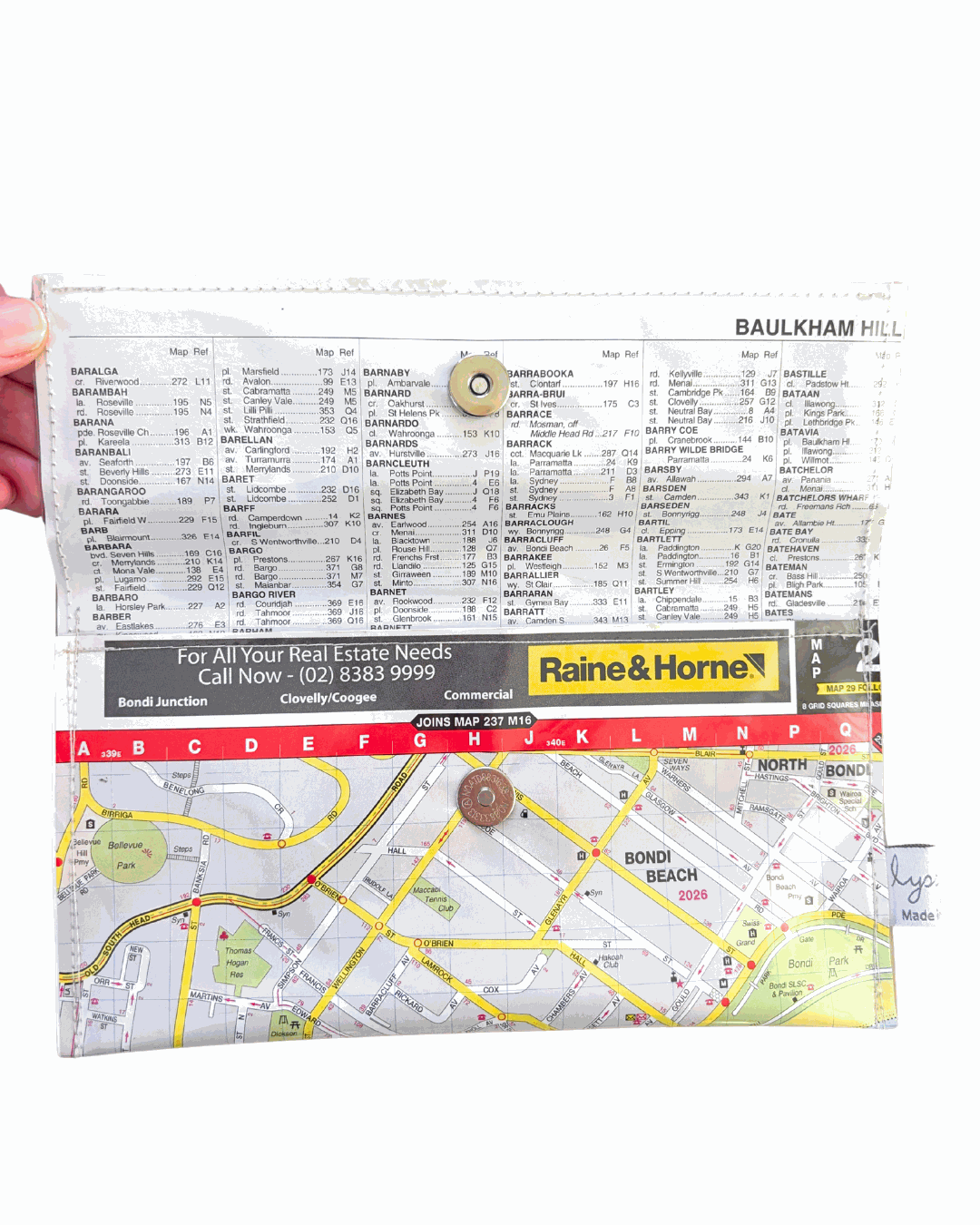Recycled Street Map Wallet - Surry Hills, Alexandria, Redfern, Waterloo