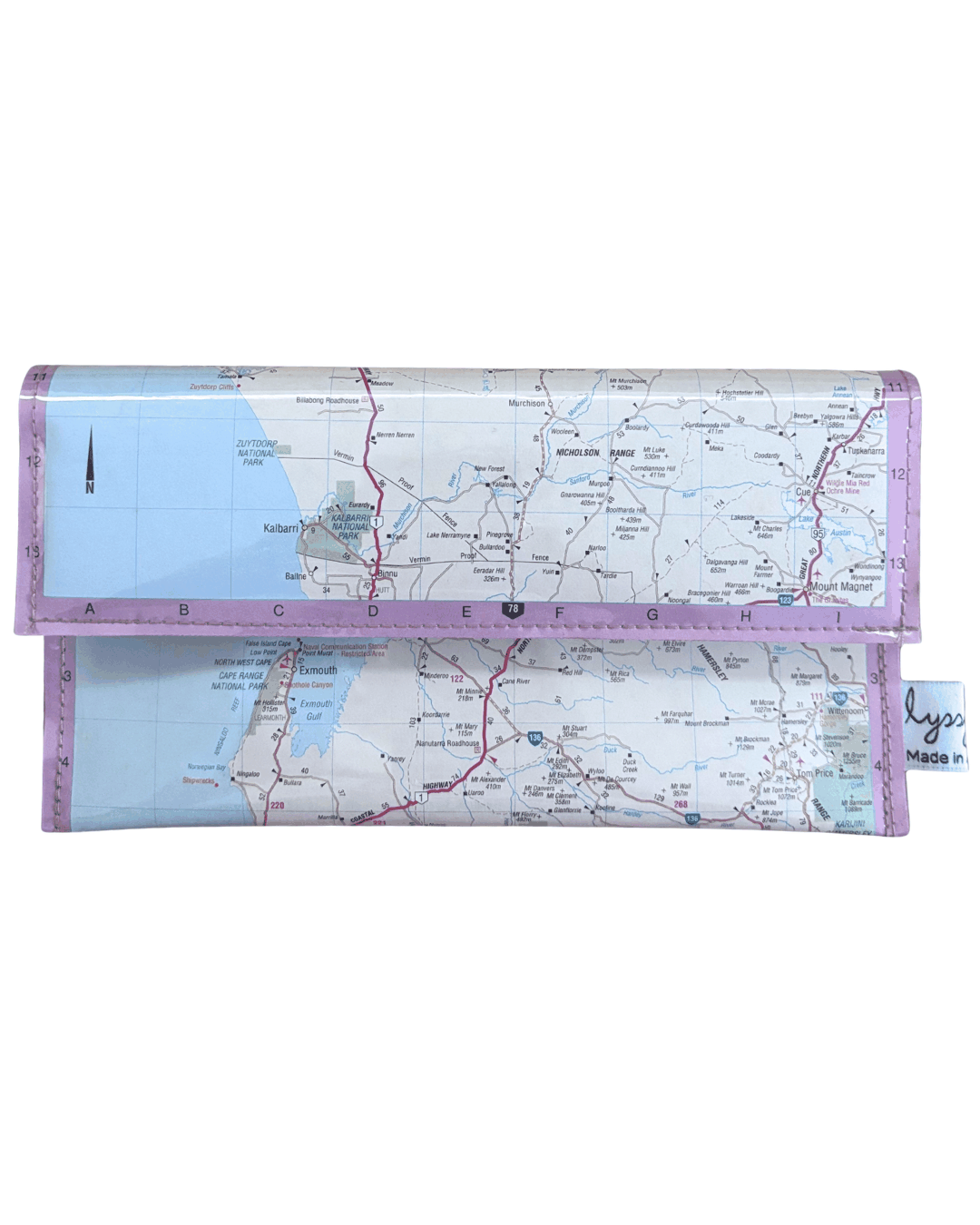 Recycled Map Wallet - Central Western Australia - Explore Australia