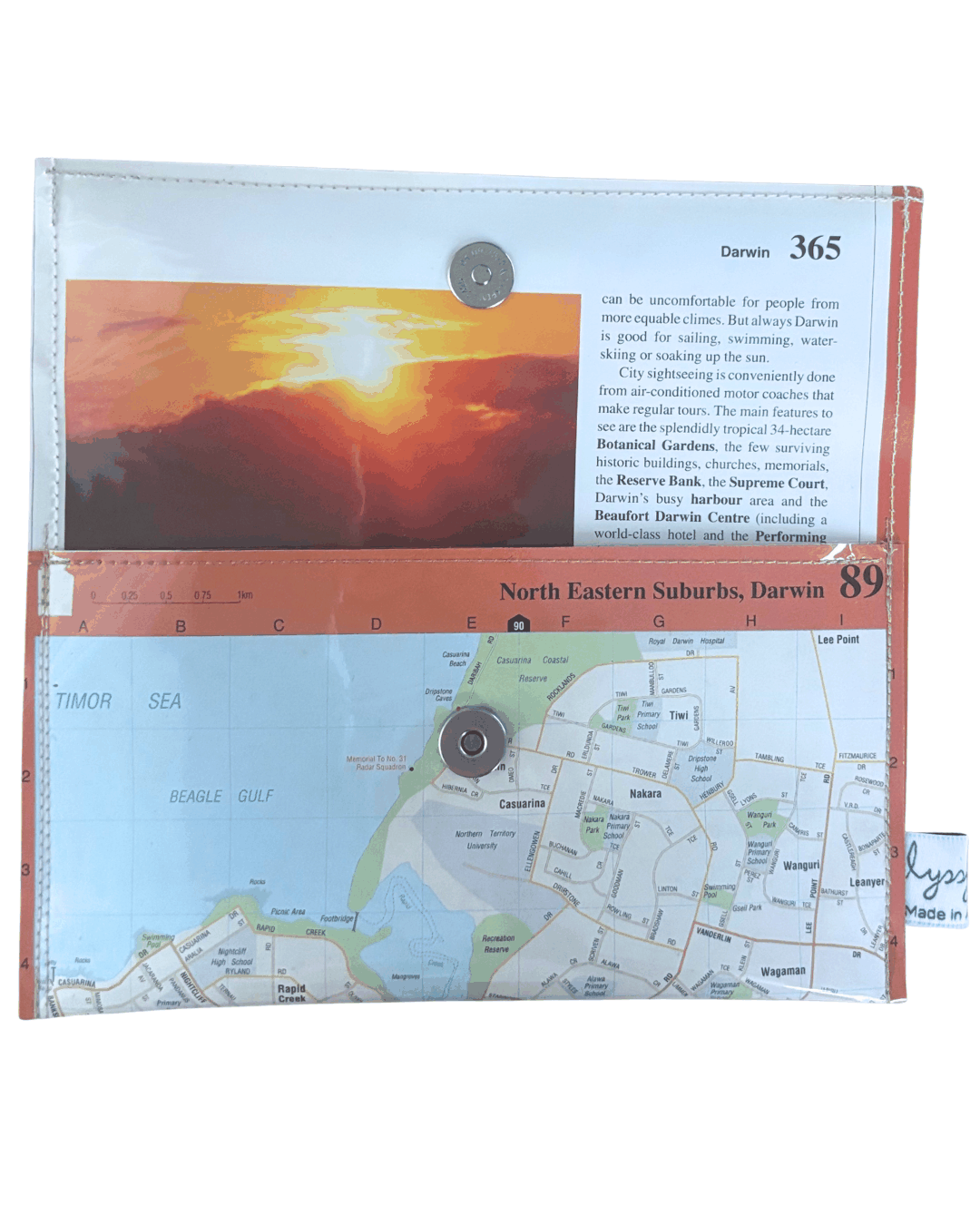 Recycled Map Wallet - NT - Darwin North Eastern Suburbs