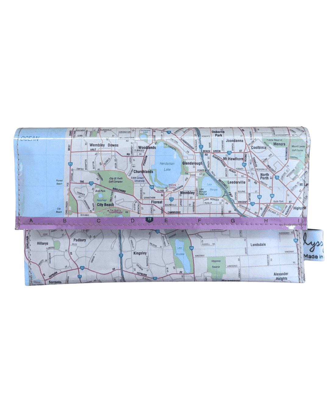 Recycled Map Wallet - Perth Northern Suburbs - Explore Australia
