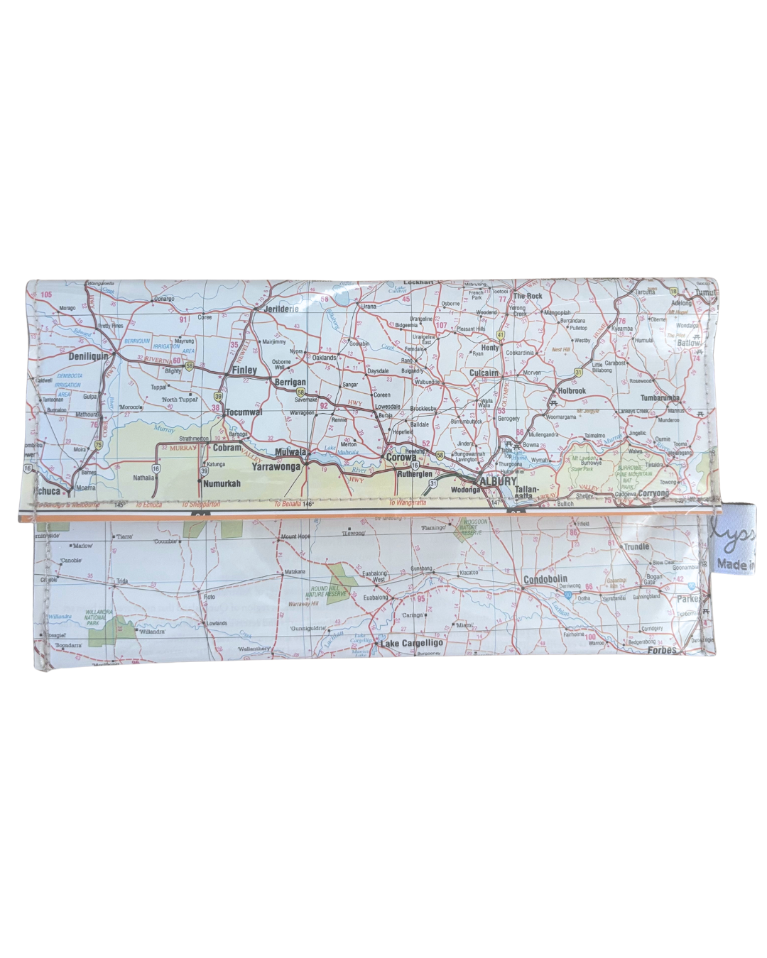 Recycled Map Wallet - Recycled Map Wallet - NSW - Albury, Wagga Wagga, Narranderra, Griffith