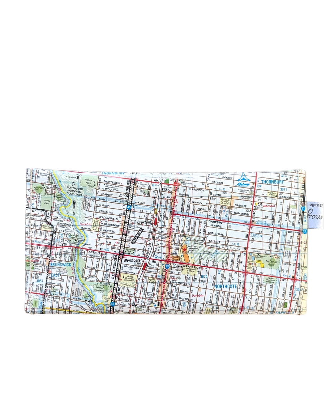Recycled Street Map Wallet - Lyssy May Handmade Wallet recycled map of Preston, Northcote, Fitzroy North
