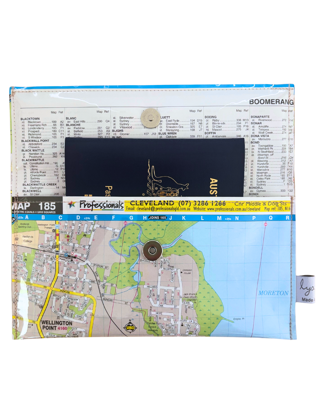 Recycled Street Map Wallet - Alexandra Hills, Wellington Point, Ormiston, Cleveland